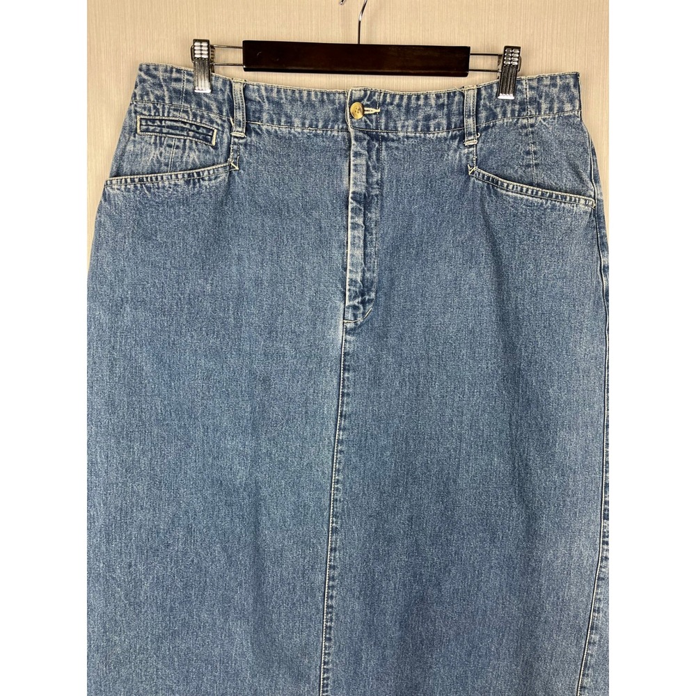 Eddie Bauer‎ Denim Skirt Womens 18 Straight High Waisted Vintage 90s 36x37 - Picture 5 of 8